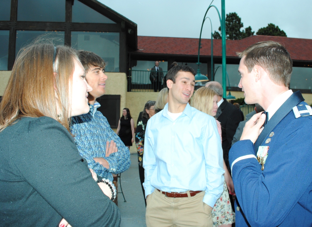 chatting with the groom
