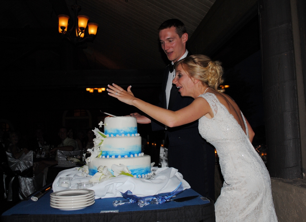 cutting the cake