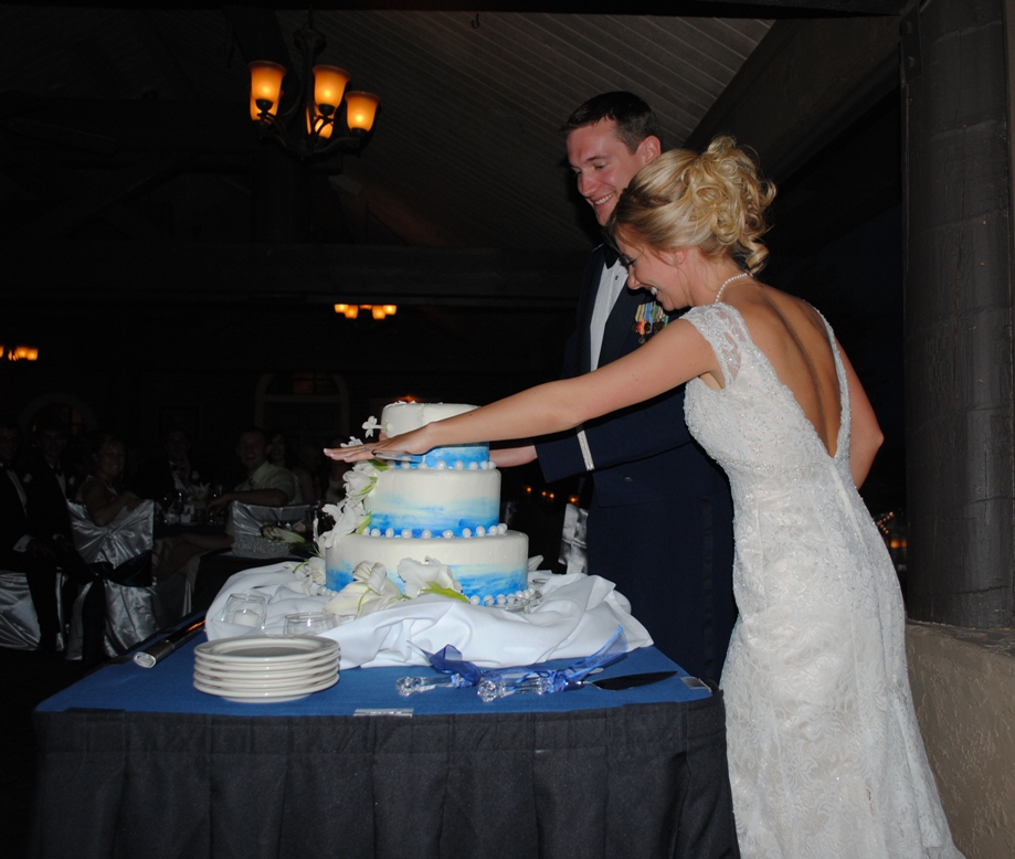 cutting the cake