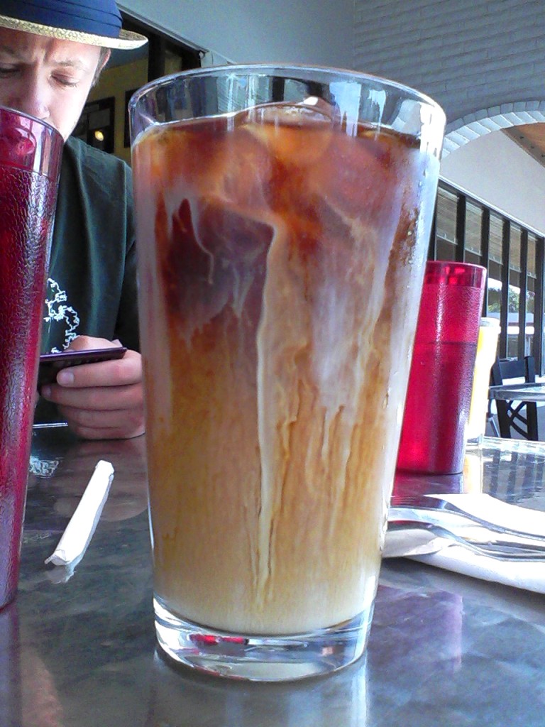 iced coffee at breakfast