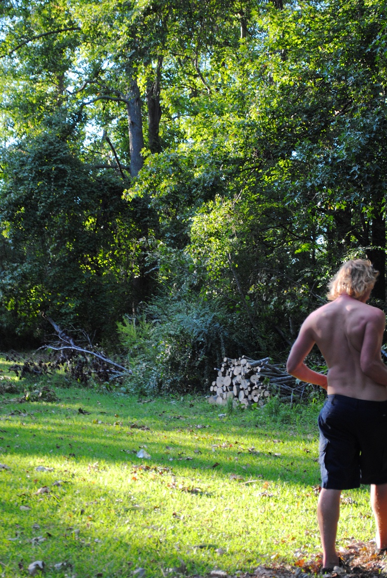 in the backyard