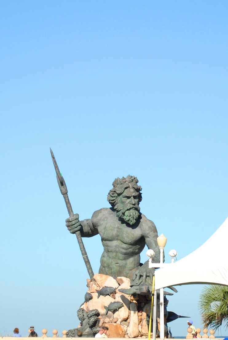 Neptune? Poseidon? scary looking statue...