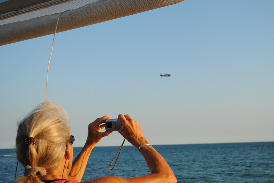 lynne documenting the fly by