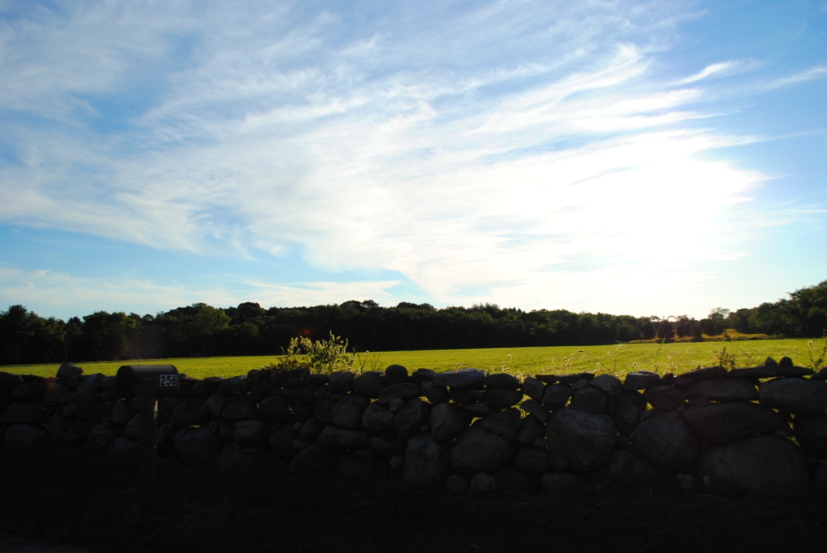 sone wall and sky