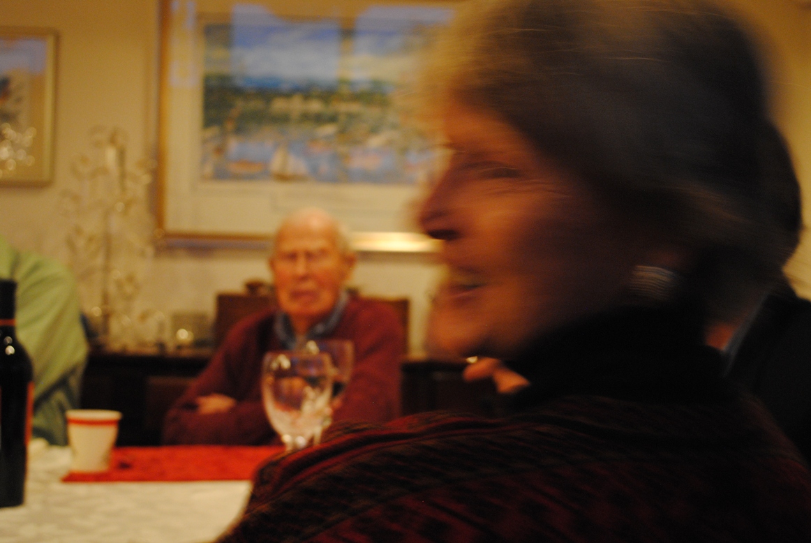grandpa chet out of focus and my mom in blur