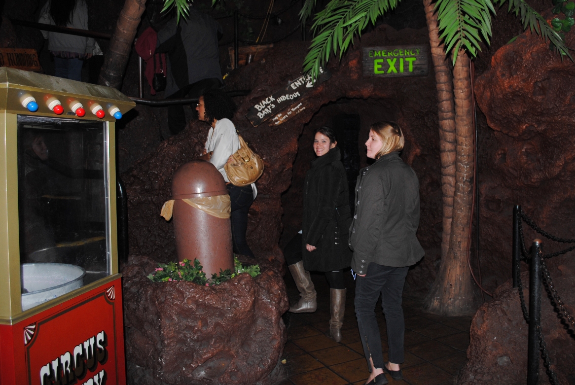 going into the cave